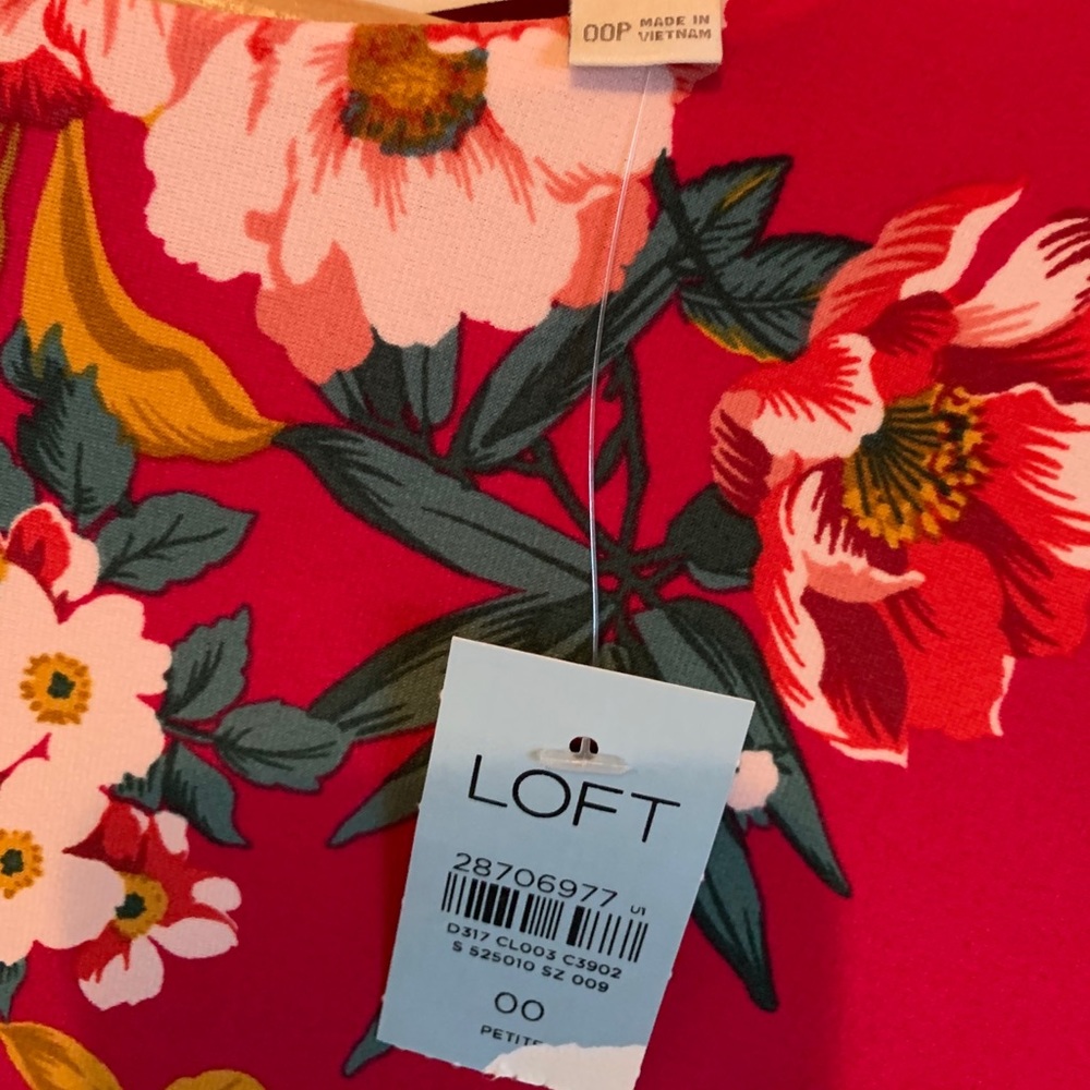 🌹HP🌹NWT LOFT  Floral Pleated Skirted Dress - Picture 5 of 6